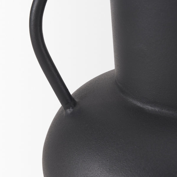 Tasya Small Matte Black Metal Vase