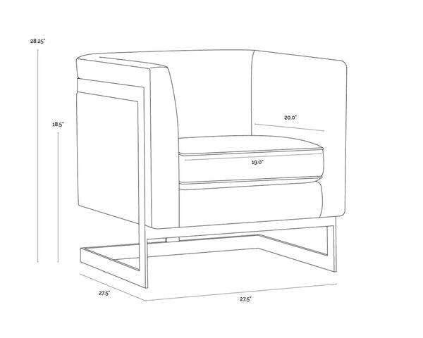 YVETTE ARMCHAIR - STAINLESS STEEL - CANTINA MAGNETITE