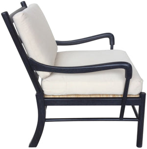 Kevin Chair with Rattan, Hand Rubbed Black