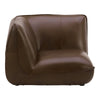 Moe's Zeppelin Leather Corner Chair in Toasted Hickory