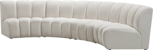 Lynda 4pc. Modular Sectional In Cream Velvet