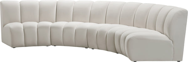 Lynda 4pc. Modular Sectional In Cream Velvet