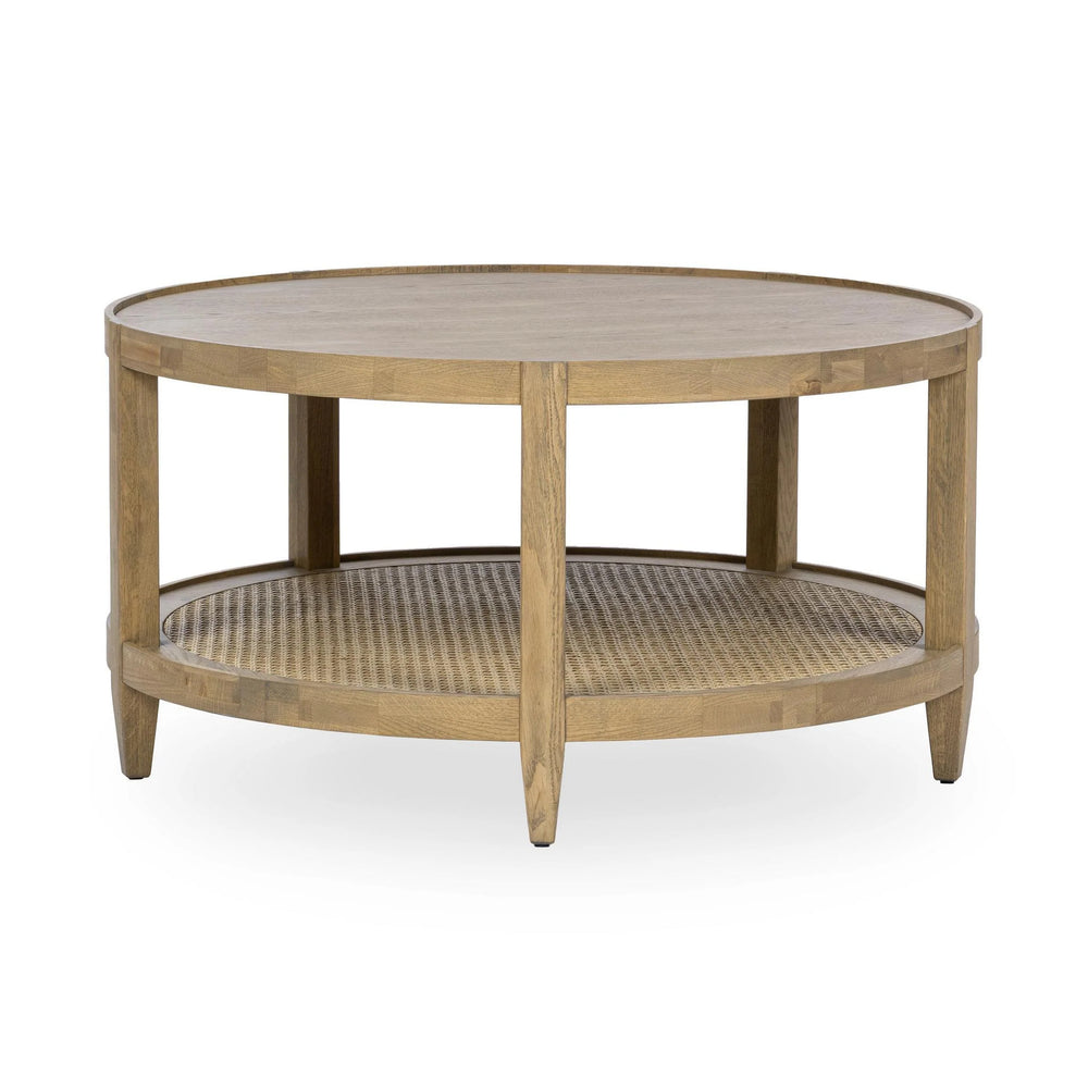 Devin Solid Wood Round Coffee Table - Khaki Mist
