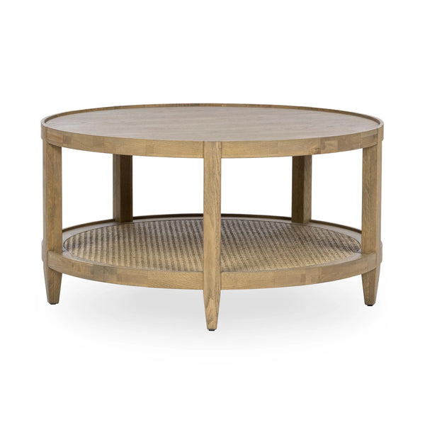 Devin Solid Wood Round Coffee Table - Khaki Mist