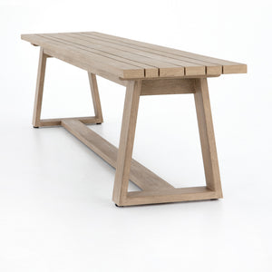 Atherton Outdoor Dining Bench in Brown