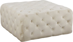 Laurie Ottoman/Bench In Cream Velvet