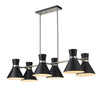 Soriano 6 Light Island/Billiard in Matte Black + Brushed Nickel Finish