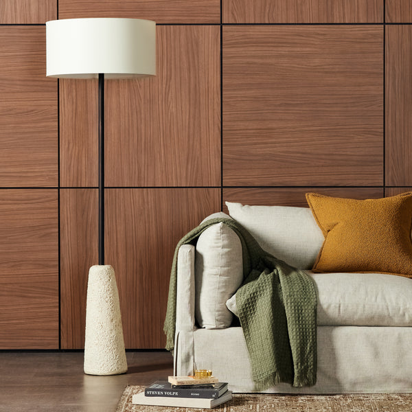 Wren Floor Lamp In Reactive White Glaze