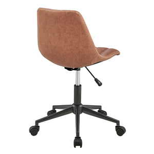 Robert KD PU Swivel Office Chair, Umber Brown