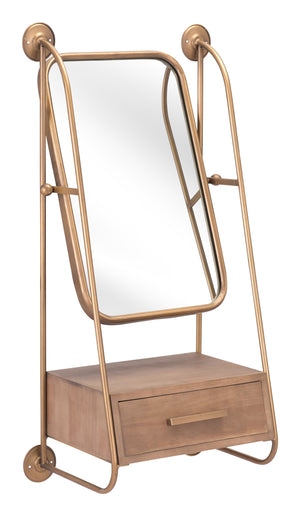 Peralta Mirror Shelf Gold