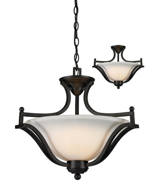 Lagoon 3 Light Pendant in Matte Black Finish