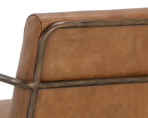 LATHAN LOUNGE CHAIR - TAN LEATHER