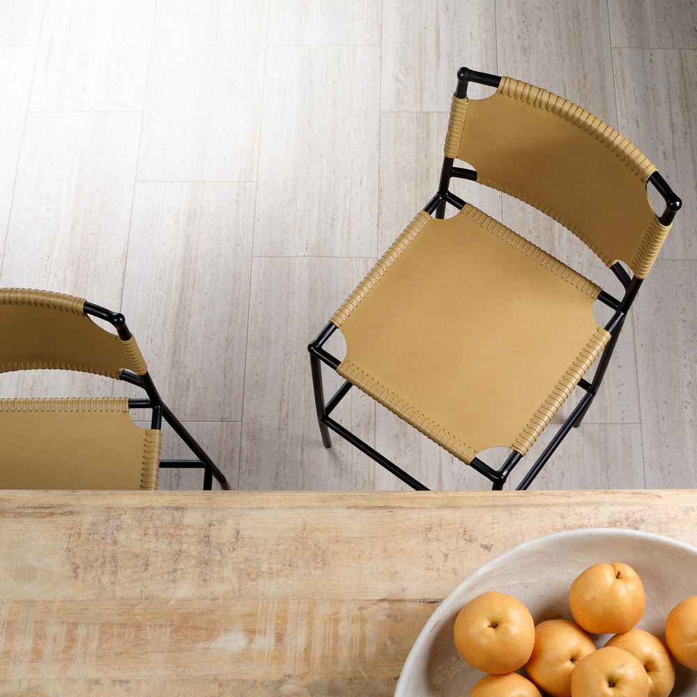 Asher Leather Bar Stool, Cashew