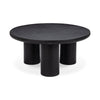 Anzio Outdoor Concrete Round Coffee Table - Black