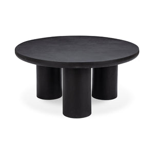 Anzio Outdoor Concrete Round Coffee Table - Black