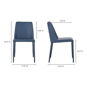 Moe's Nora Dining Chair Set, Grey Vegan Leather