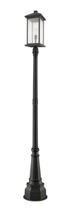 Portland 1 Light Outdoor Post Mounted Fixture in Oil Rubbed Bronze Finish