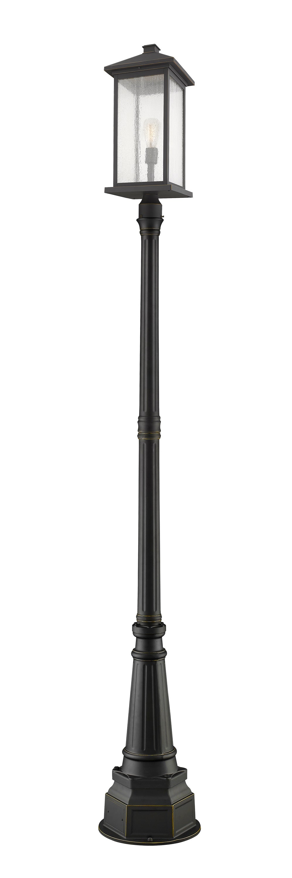 Portland 1 Light Outdoor Post Mounted Fixture in Oil Rubbed Bronze Finish