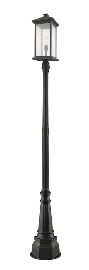 Portland 1 Light Outdoor Post Mounted Fixture in Oil Rubbed Bronze Finish