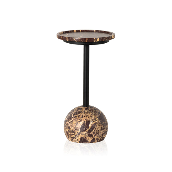 Viola Accent Table In Merlot Marble