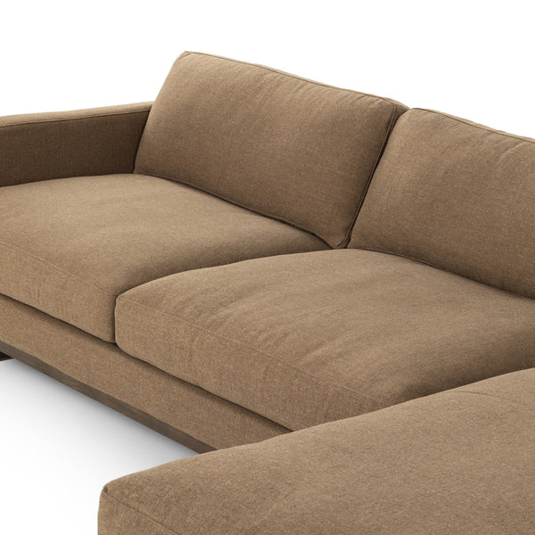 Everly 2-Piece Sectional In Antwerp Cafe And Terra Brown Parawood