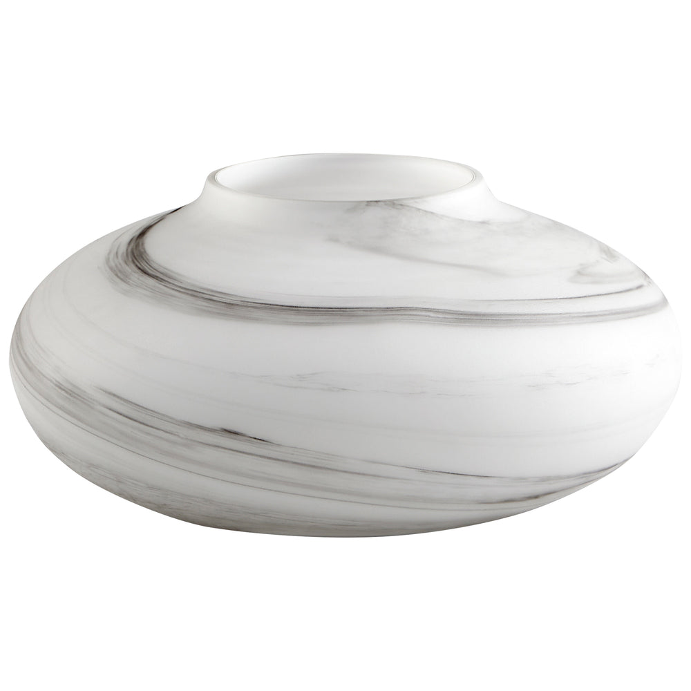 Moon Mist Vase In White And Black Swirl