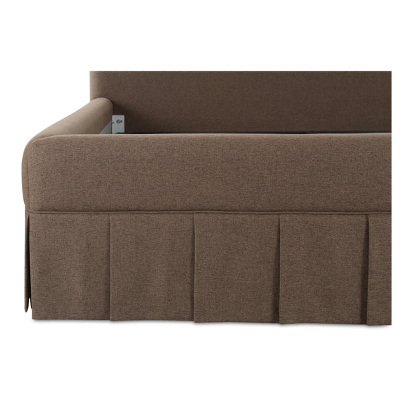Maren King Bed Brown with Pleated Base