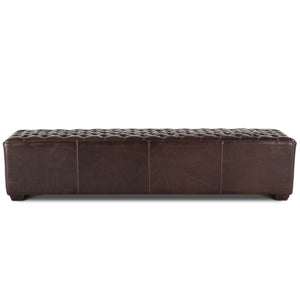 D'Orsay 78-Inch Long Leather Bench with Diamond Stitched Detailing