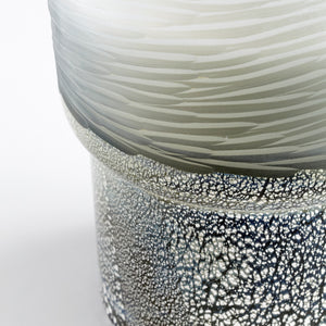 Small Canyonland Vase in Clear and Guilded Silver
