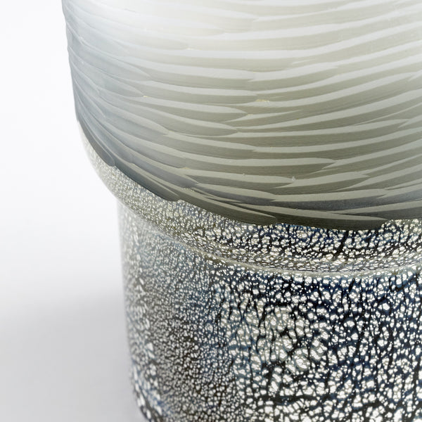 Small Canyonland Vase in Clear and Guilded Silver