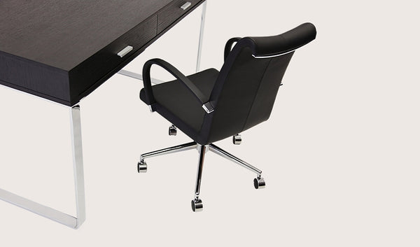 tulip office chair black leather