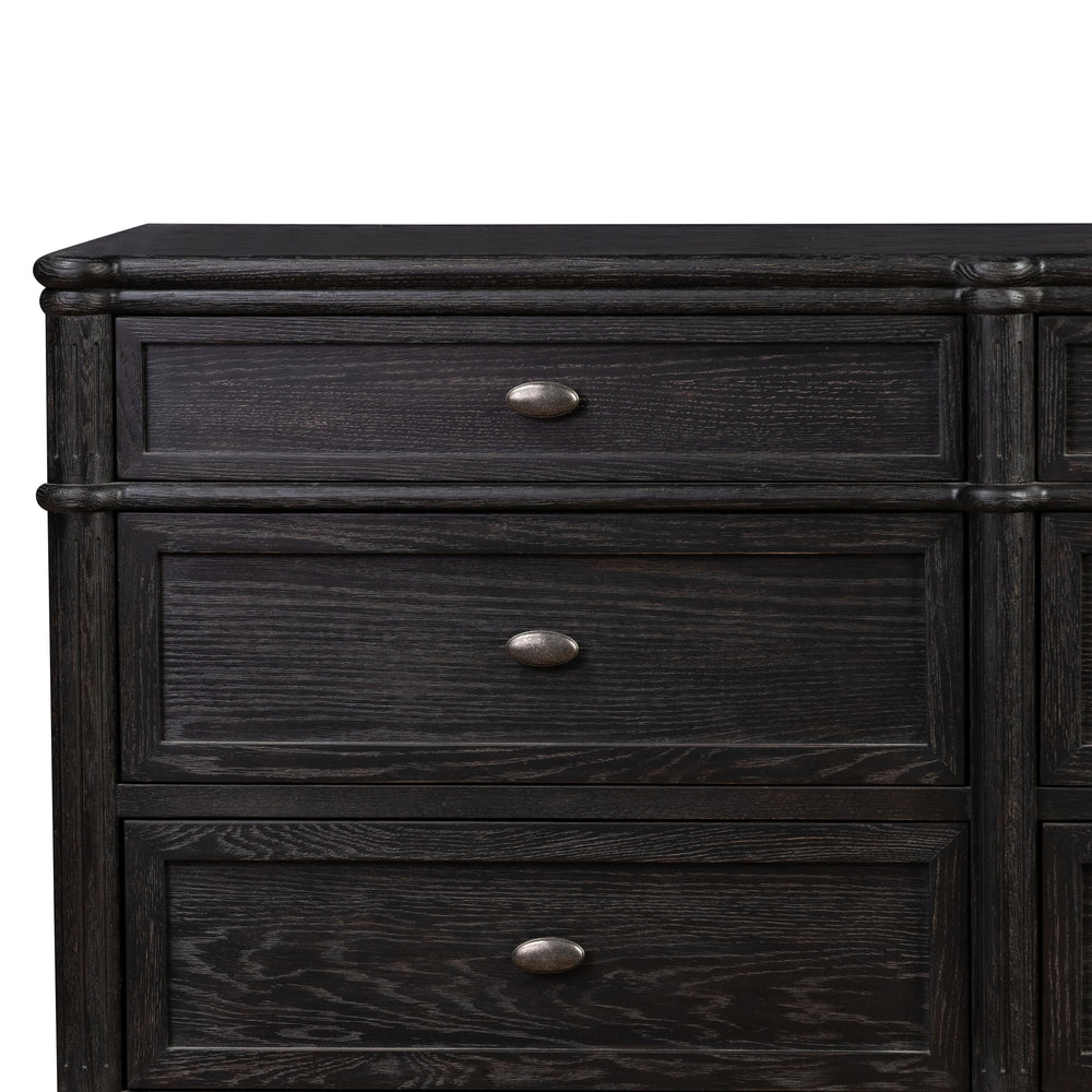 Toulouse 9 Drawer Dresser In Dstrssd Black