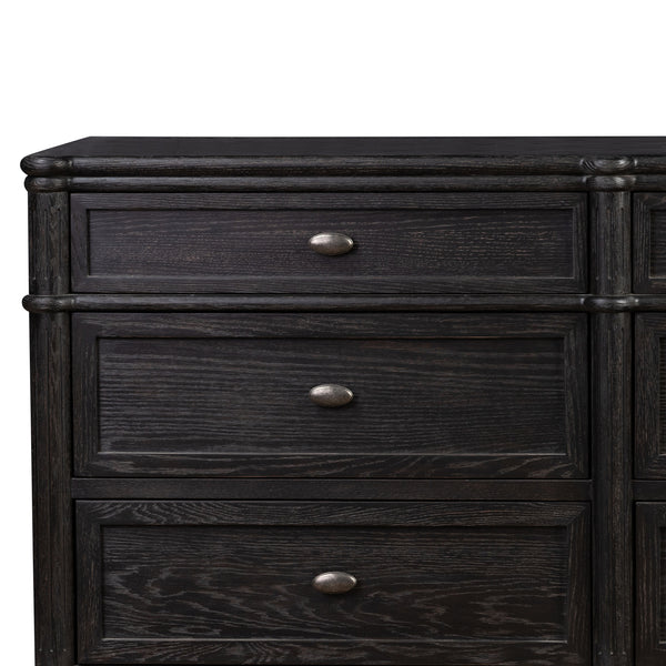 Toulouse 9 Drawer Dresser In Dstrssd Black