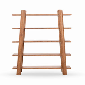 Pomona Solid Wood Bookshelf in Golden Wheat Finish