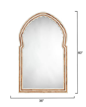 Bardot 60" Wood & Buffalo Bone Arch Wall Mirror