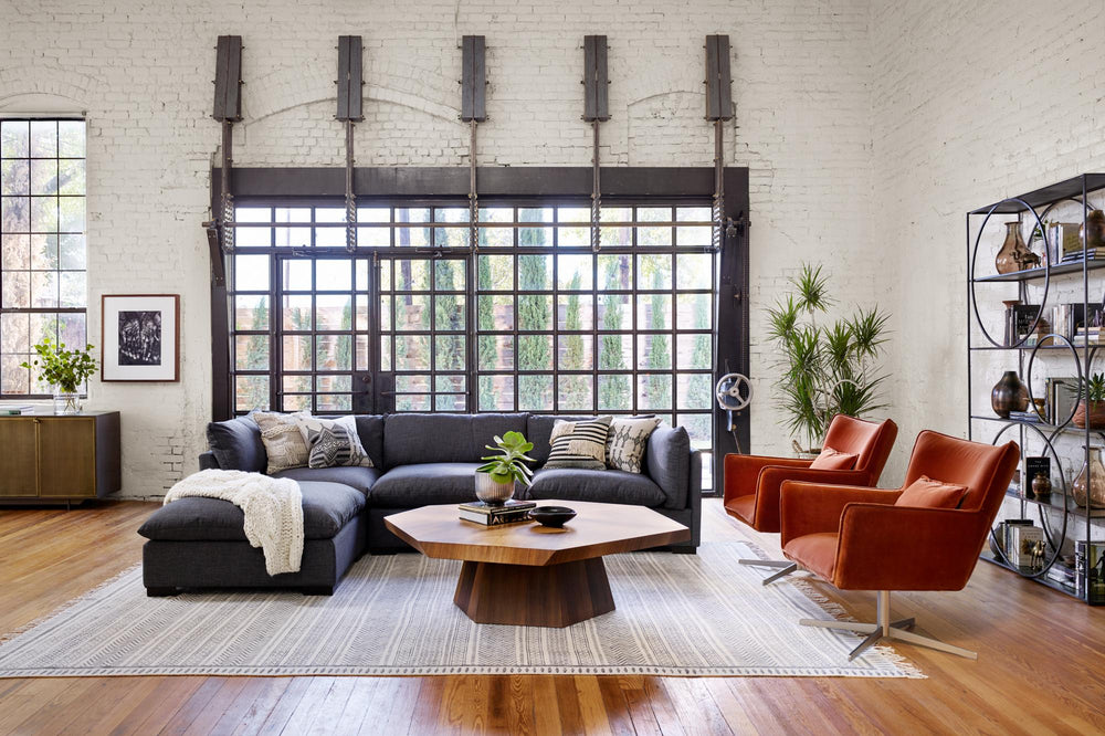 WESTWOOD 3-PIECE SECTIONAL W/ OTTOMAN- BENNETT CHARCOAL