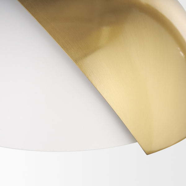 Cybill Brushed Brass w/ White Metal Shade 1-Light Wall Pendant
