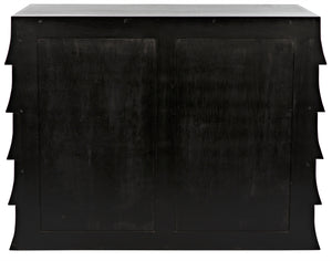 Ava Mahogany Dresser in Hand-Rubbed Black with Light Brown Highlights