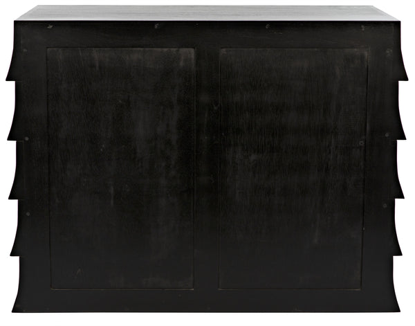 Ava Mahogany Dresser in Hand-Rubbed Black with Light Brown Highlights