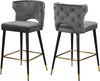 Allan Stool In Grey Velvet