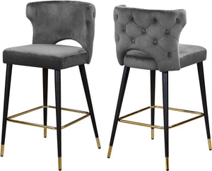 Allan Stool In Grey Velvet