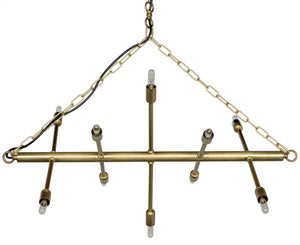 Sperato Chandelier, Antique Brass