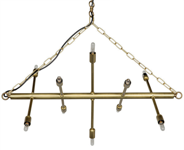 Sperato Chandelier, Antique Brass