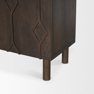 Heera Dark Brown Diamond Motif w/ Shelf Accent Cabinet