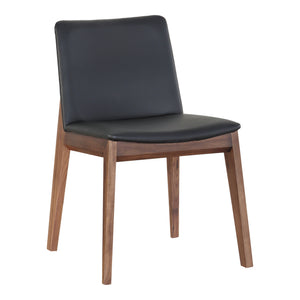 Moe's Deco Dining Chair Set of 2, Ebony PVC