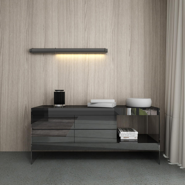 Reese Buffet in Grey High Gloss
