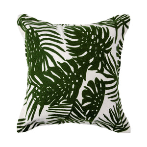 Boyle I 20 x 20 Green Tropical Palm Leaf Decorative Pillow Cover
