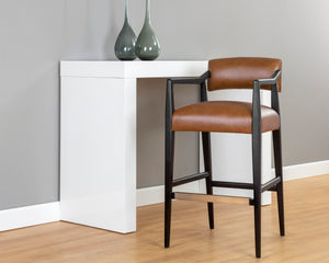 KEAGAN BARSTOOL - SHALIMAR TOBACCO LEATHER