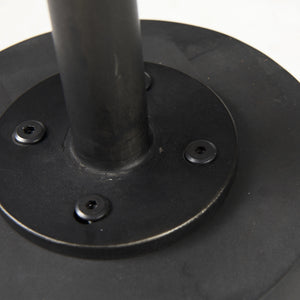 Maxwell 20" Round Dark Brown Wood w/ Black Metal Pedestal Side Table