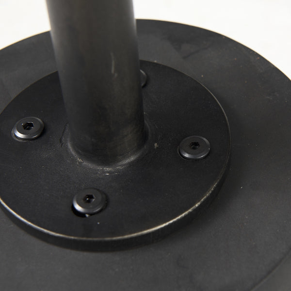 Maxwell 20" Round Dark Brown Wood w/ Black Metal Pedestal Side Table